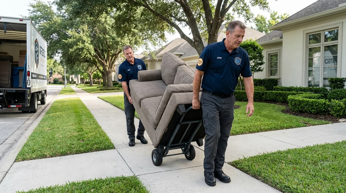 Local residential moving crew loading furniture in Pawling, NY